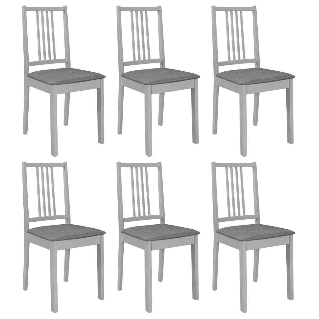 Dining chairs with cushions 2 pcs solid wood white