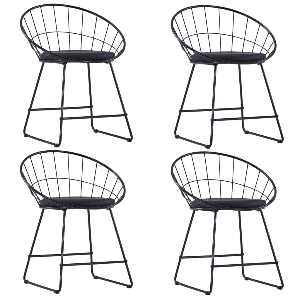 Dining chairs 4 pcs solid plywood and steel brown