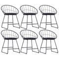 Sillas de comedor asientos de cuero sintético 6 uds acero negro