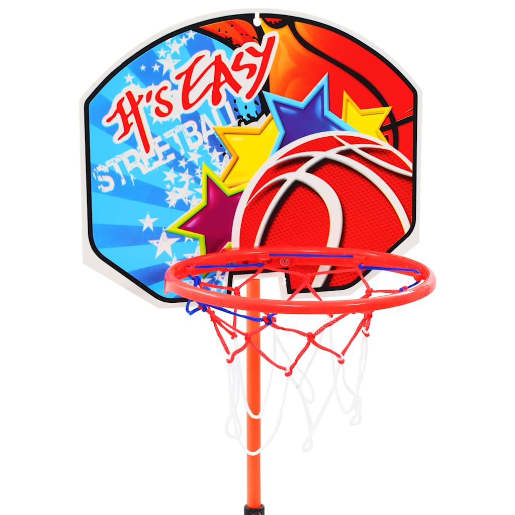 Canasta de baloncesto y balón para niños