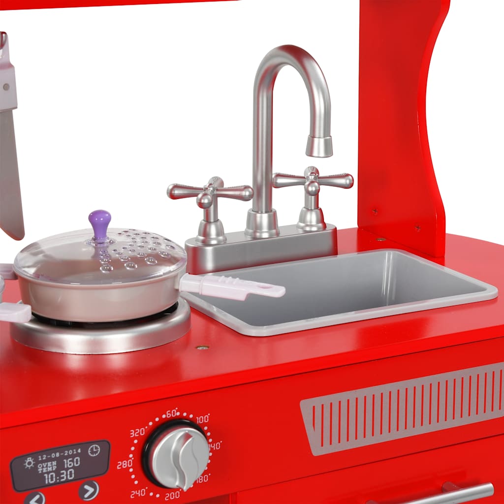 Cocinita de juguete MDF roja 80x31x89 cm