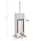 Embutidora manual de acero inoxidable plateado 15 L