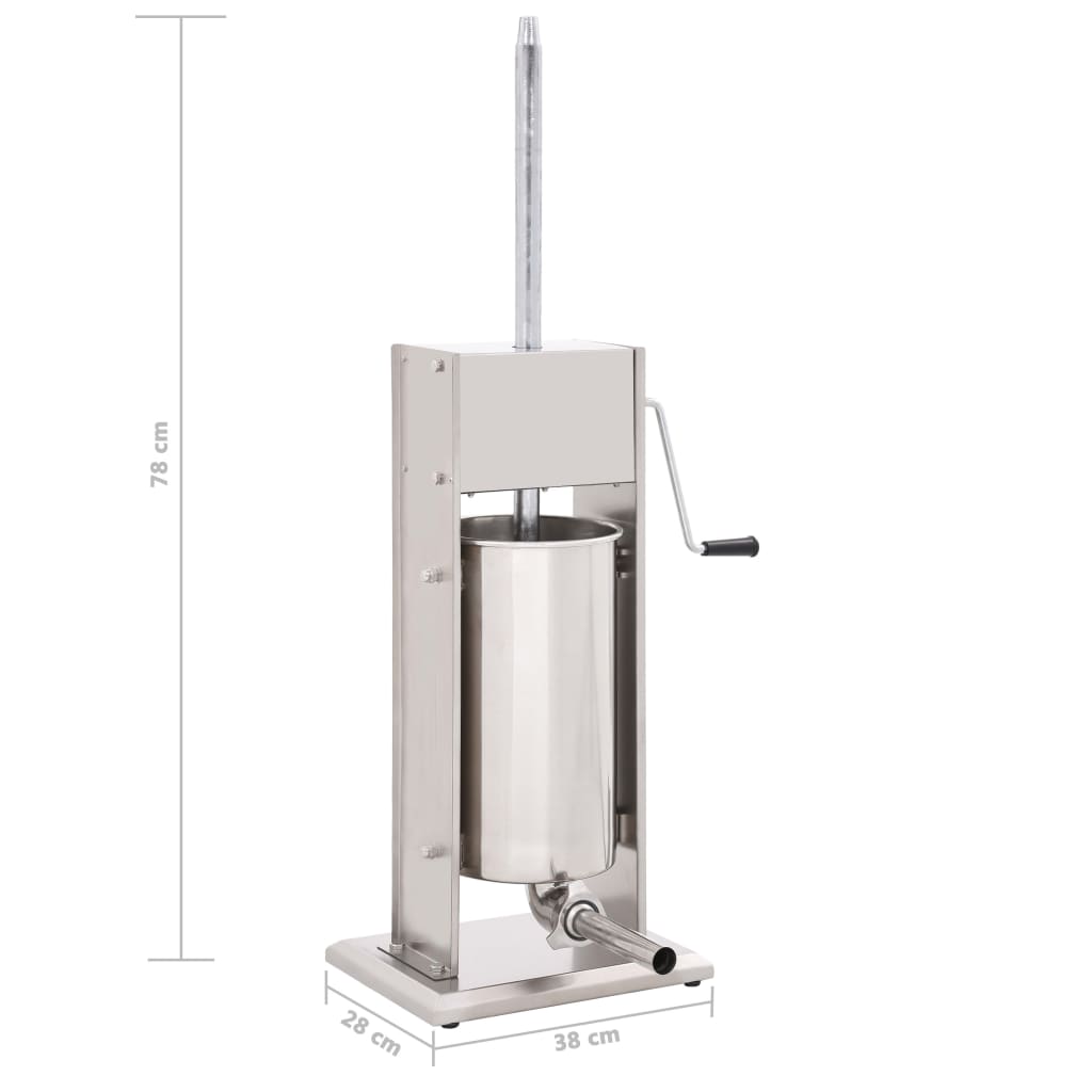 Embutidora manual de acero inoxidable plateado 15 L