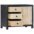 Aparador tallado a mano madera maciza de mango gris 75x35x60 cm