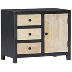 Aparador tallado a mano madera maciza de mango gris 75x35x60 cm