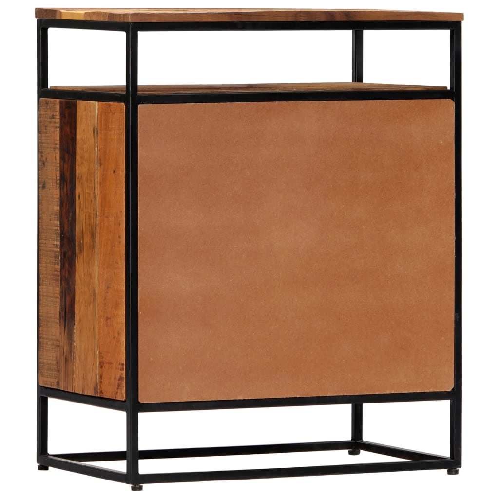 Aparador de madera maciza reciclada y acero 60x35x76 cm