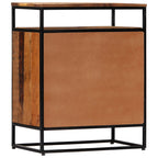 Aparador de madera maciza reciclada y acero 60x35x76 cm