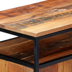 Aparador de madera maciza reciclada y acero 60x35x76 cm