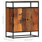 Aparador de madera maciza reciclada y acero 60x35x76 cm