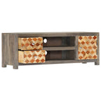 Mueble para TV de madera maciza reciclada gris 120x30x40 cm