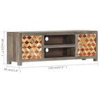 Mueble para TV de madera maciza reciclada gris 120x30x40 cm