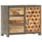 Aparador de madera maciza de mango gris 75x30x60 cm