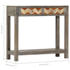 Mesa consola de madera maciza de mango gris 86x30x76 cm