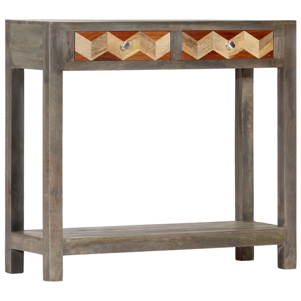 Mesa consola de madera maciza de mango gris 86x30x76 cm