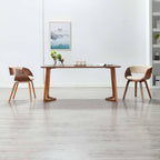 Silla de comedor de madera curvada y cuero sintético negro