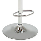 Taburete de cocina de madera curvada y cuero sintético crema