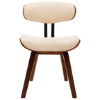 Sillas de comedor 2 uds madera curvada y cuero sintético crema