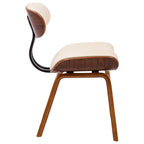 Sillas de comedor 2 uds madera curvada y cuero sintético crema