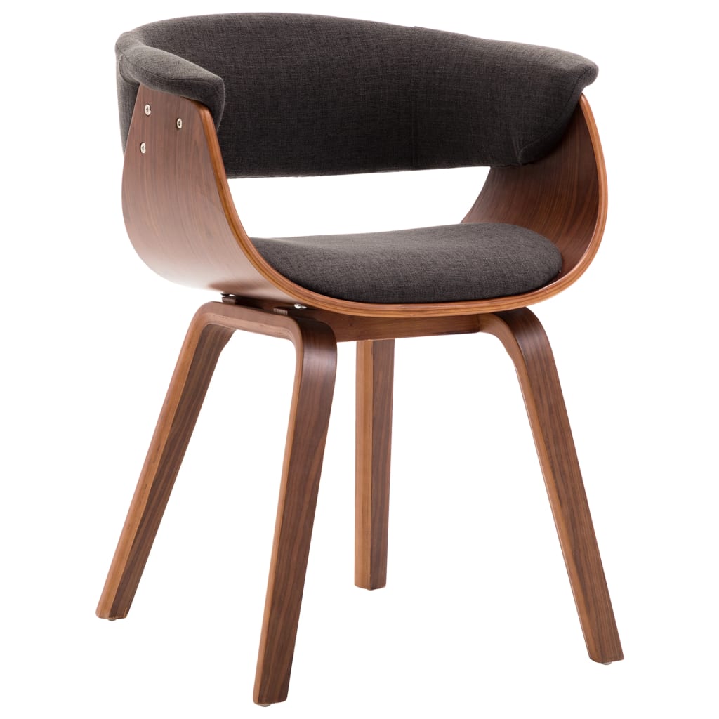 Silla de comedor de madera curvada y cuero sintético negro