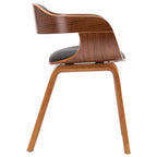 Silla de comedor tela y madera curvada gris oscuro