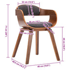 Silla de comedor tela y madera curvada gris oscuro