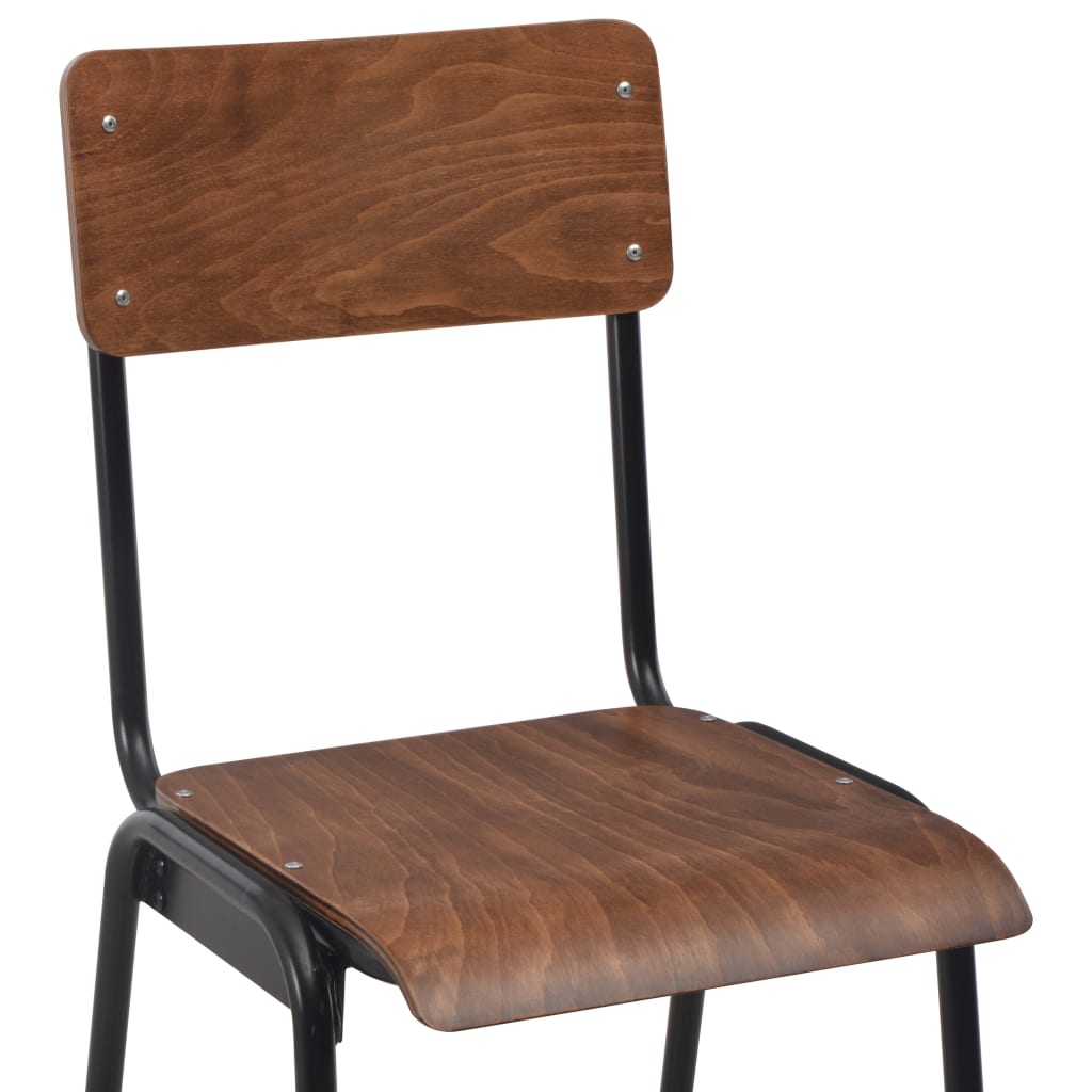 Conjunto de mesa alta con taburetes 3 piezas acero negro