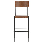 Conjunto de mesa alta con taburetes 3 piezas acero negro