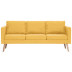 Conjunto de sofás 2 piezas tela amarillo