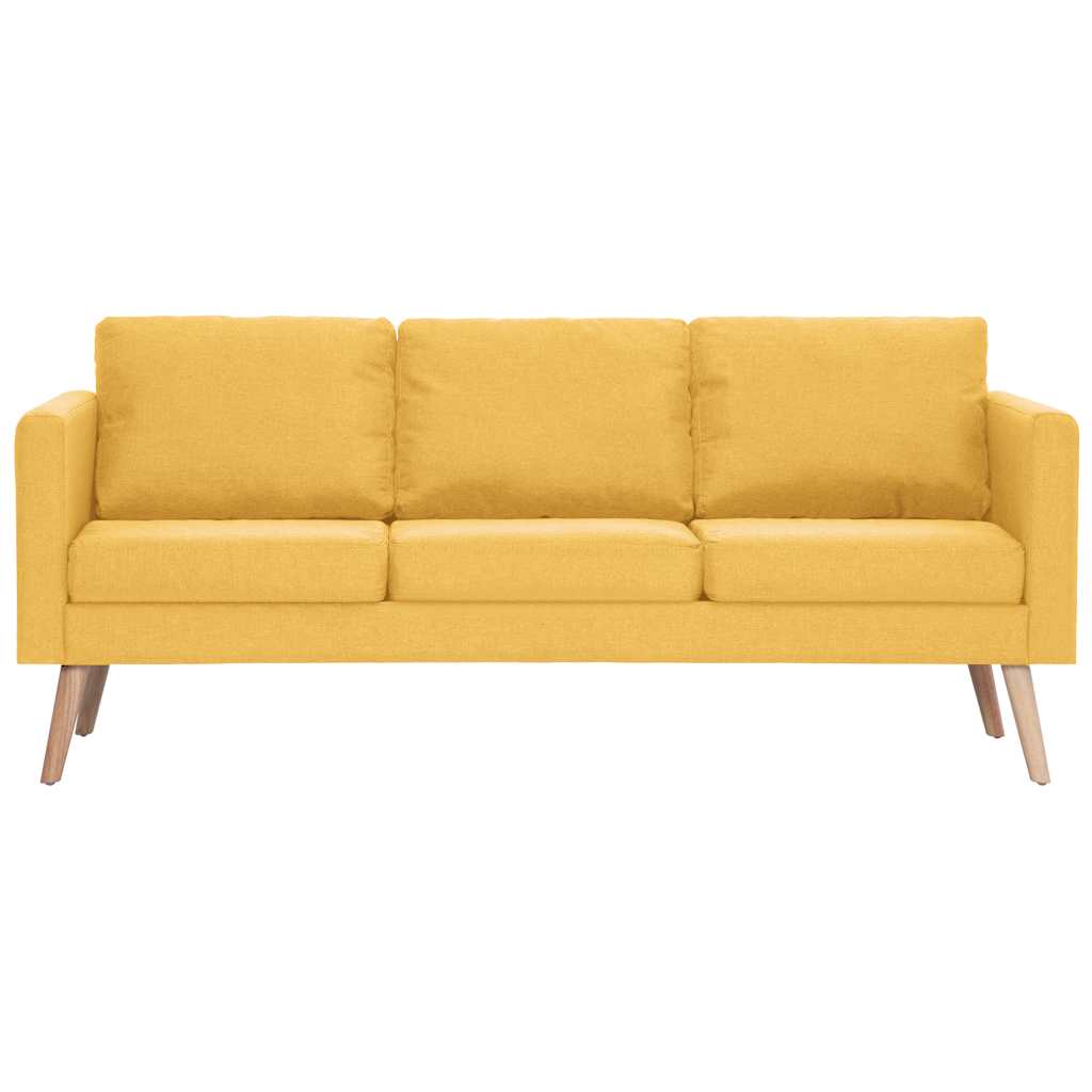 Conjunto de sofás 2 piezas tela amarillo