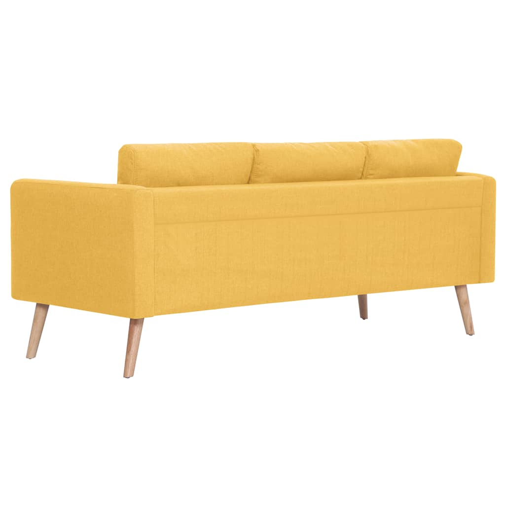 Conjunto de sofás 2 piezas tela amarillo