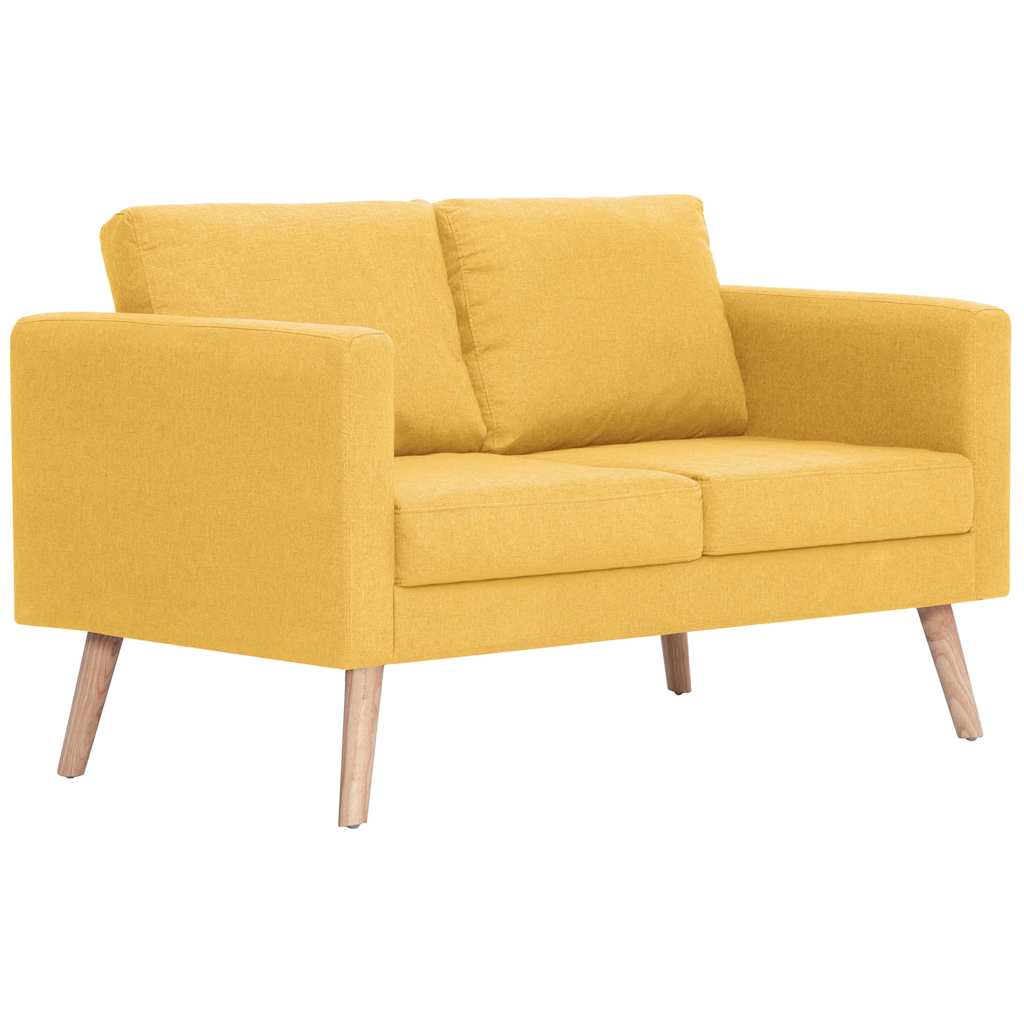 Conjunto de sofás 2 piezas tela amarillo