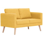 Conjunto de sofás 2 piezas tela amarillo