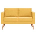 Conjunto de sofás 2 piezas tela amarillo