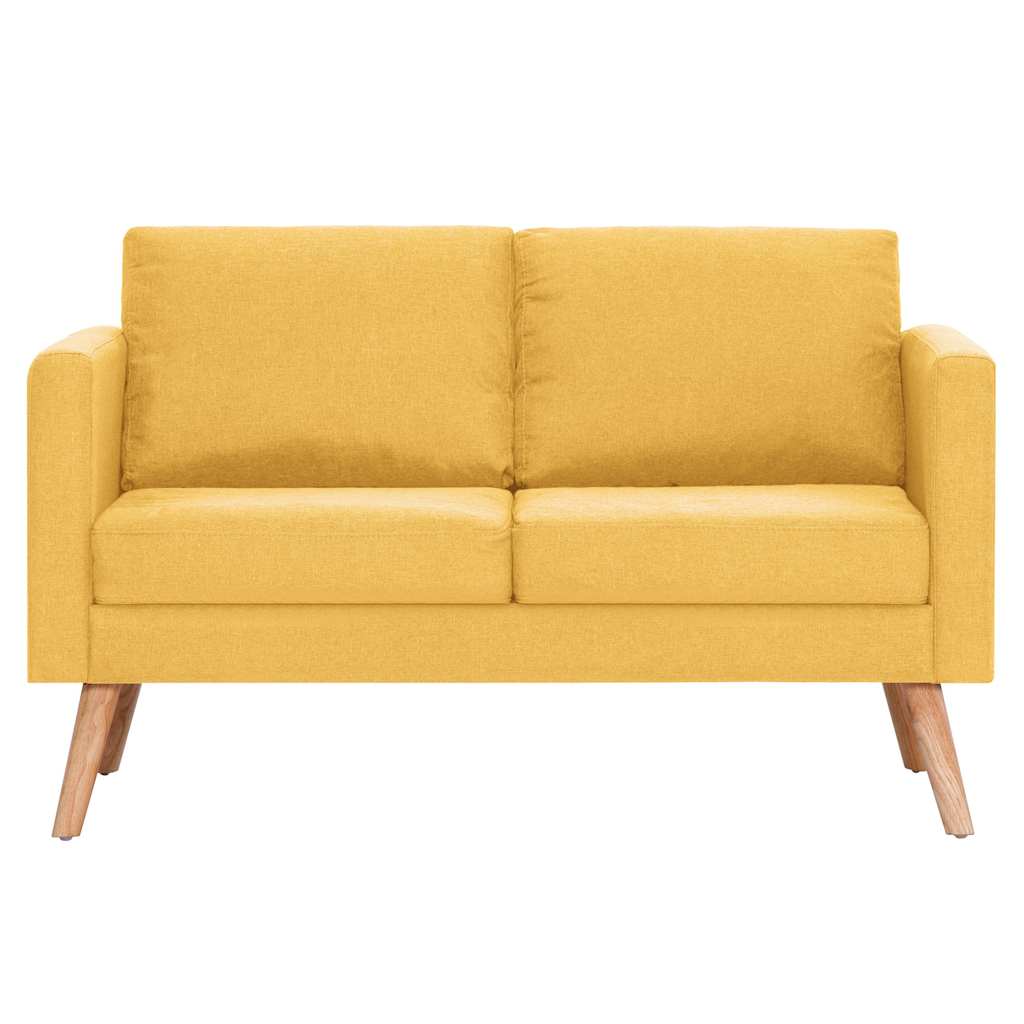 Conjunto de sofás 2 piezas tela amarillo