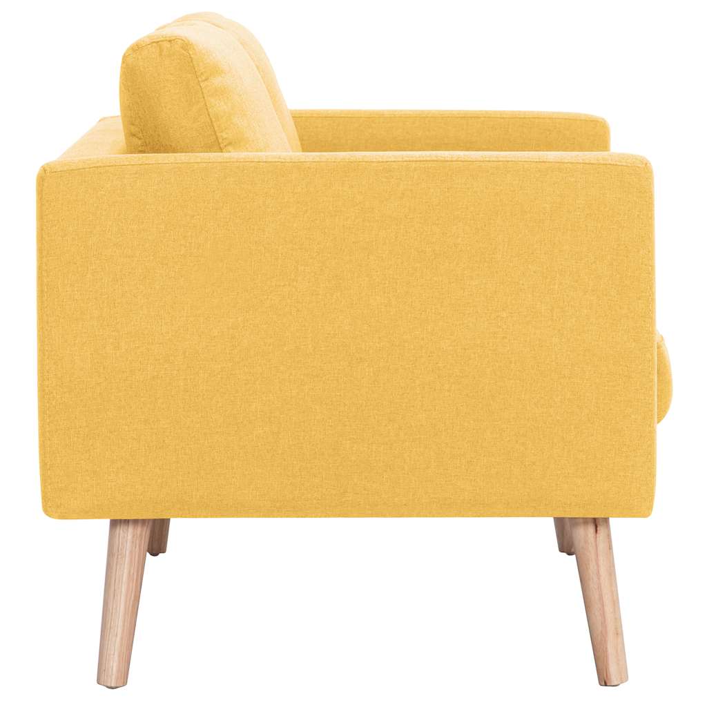Conjunto de sofás 2 piezas tela amarillo