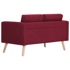 Conjunto de sofás 2 piezas tela color vino tinto