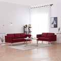 Conjunto de sofás 2 piezas tela color vino tinto