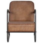 Sillón relax de cuero auténtico marrón claro
