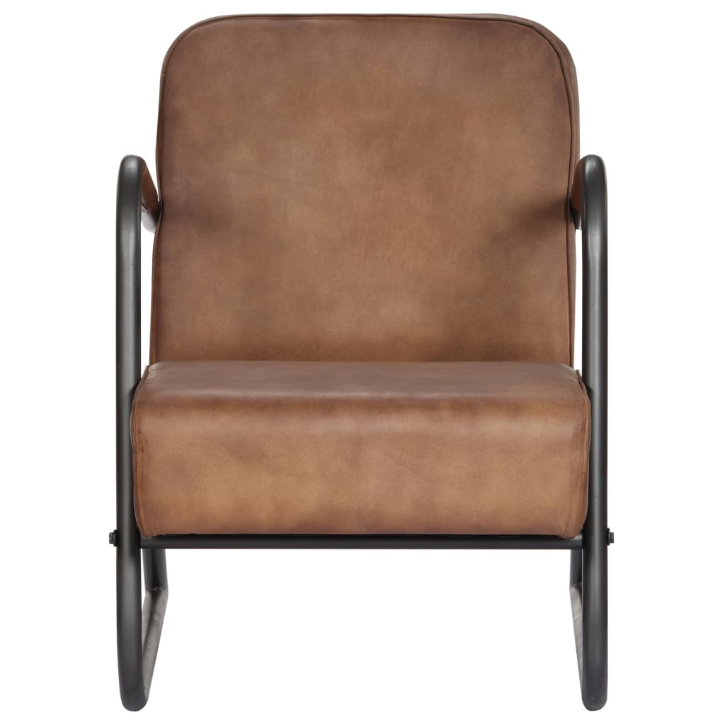 Sillón relax de cuero auténtico marrón claro