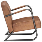 Sillón relax de cuero auténtico marrón claro
