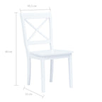 Conjunto de comedor 5 piezas madera maciza de caucho blanco