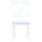 Conjunto de comedor 5 piezas madera maciza de caucho blanco