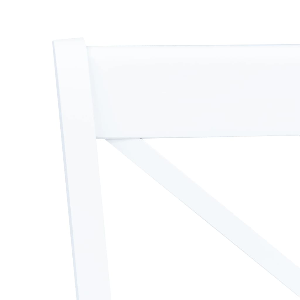 Conjunto de comedor 5 piezas madera maciza de caucho blanco