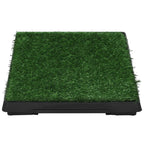 Inodoro mascotas con bandeja césped artificial verde 63x50x7 cm