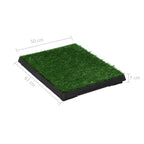 Inodoro mascotas con bandeja césped artificial verde 63x50x7 cm