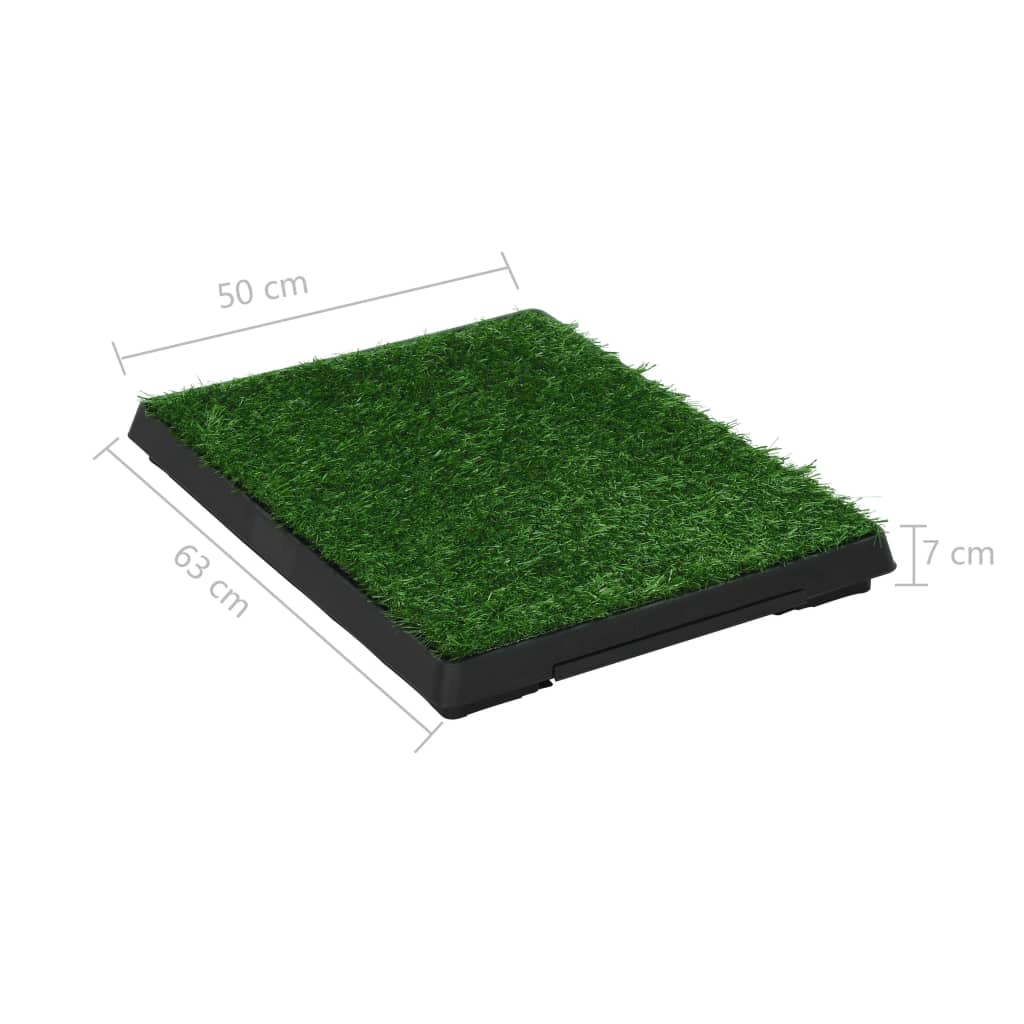 Inodoro mascotas con bandeja césped artificial verde 63x50x7 cm
