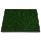 Inodoro mascotas con bandeja césped artificial verde 64x51x3 cm