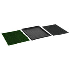 Inodoro mascotas con bandeja césped artificial verde 64x51x3 cm