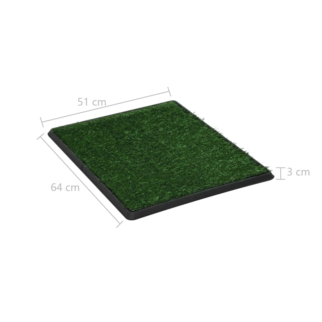 Inodoro mascotas con bandeja césped artificial verde 64x51x3 cm