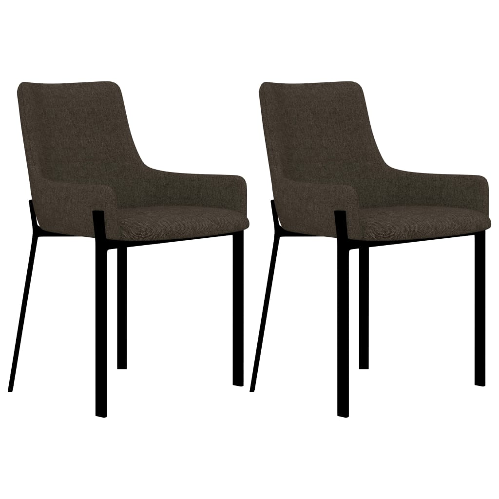 Sillas de comedor giratorias 2 unidades tela marrón